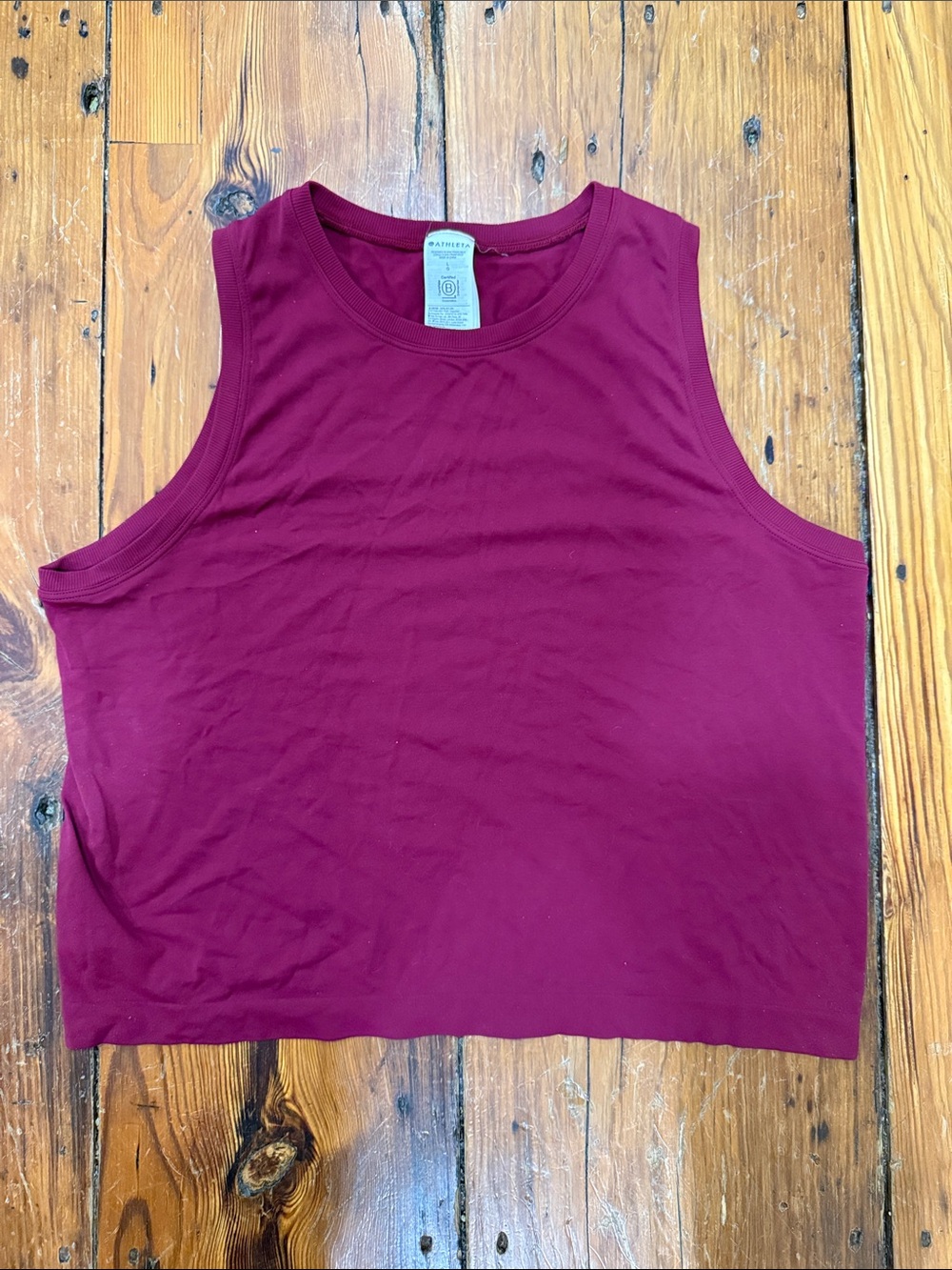 Athleta Deep Berry Crop Athletic Tank Top Size Large